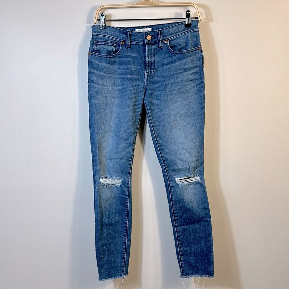 Madewell Skinny Skinny Distressed Women Blue Jeans Size 27